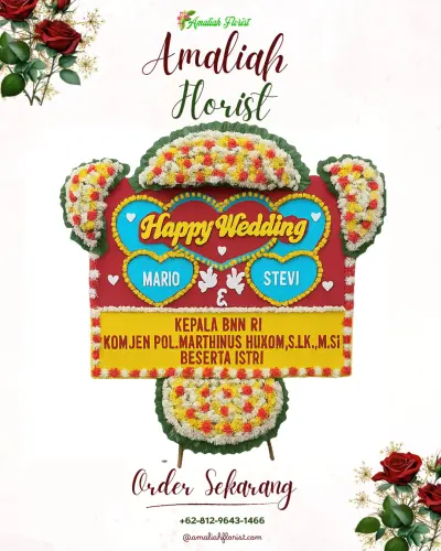 Karangan Papan Bunga Pernikahan di Bumu Ayu